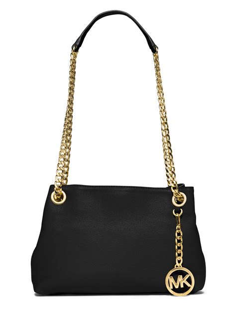 michael kors black bag with gold chain